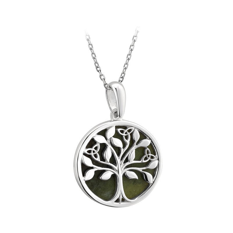 Hallmarked Sterling Silver Connemara Marbe Tree of Life Pendant