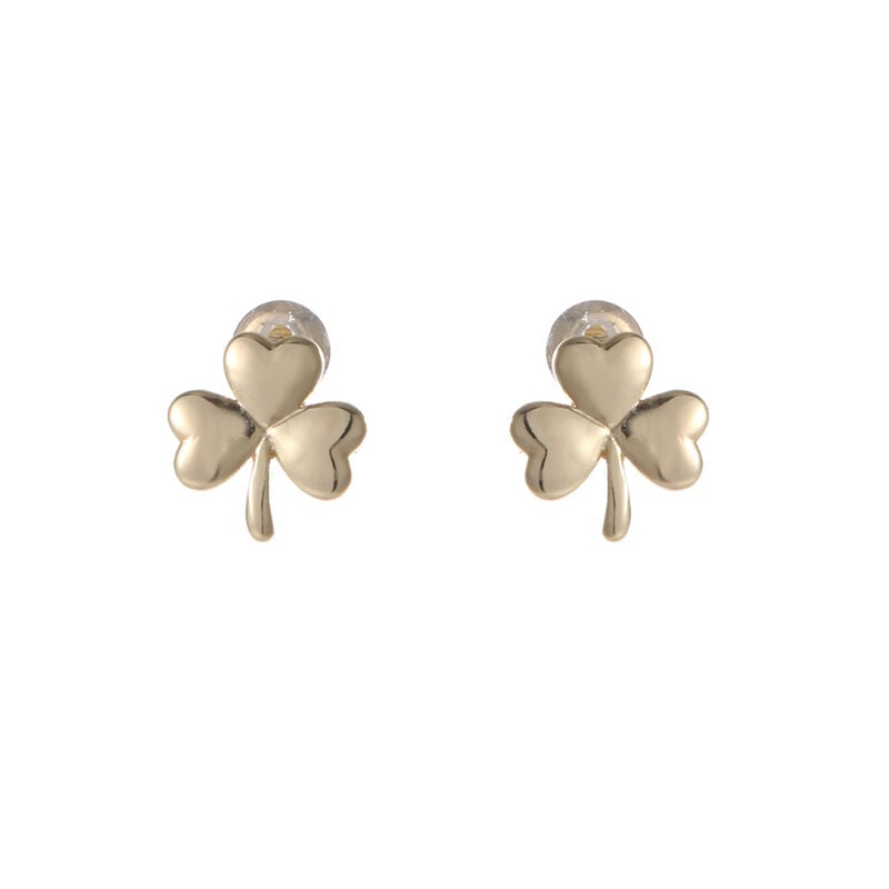 Gr&aacute; Collection Gold Plated Shamrock Earrings