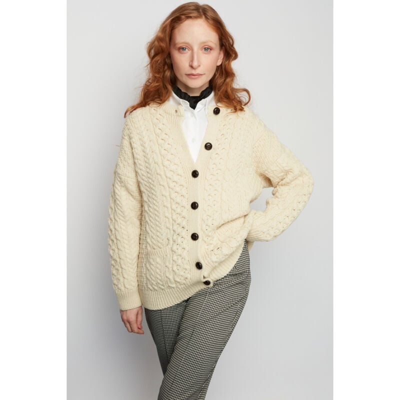 Aran Lumber Cardigan with Pockets