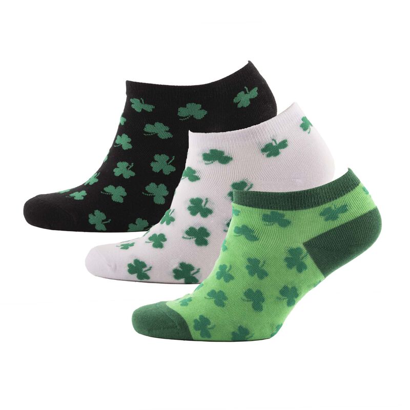 Big City 3 Pack of Trainer Socks, Shamrock Design