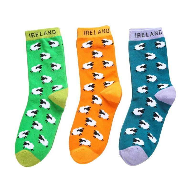 Ireland Multicoloured Sheep Socks 3 Pack