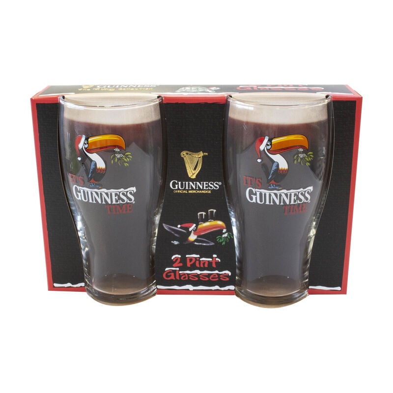Guinness Toucan Christmas 2 Pack Pint Glasses