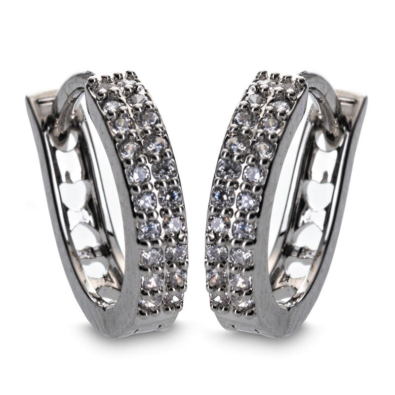 Newgrange Living Diamante Silver Hoop Earrings