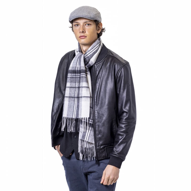 Heritage Traditions Brushed Woollen Scarf, Black & White Colour