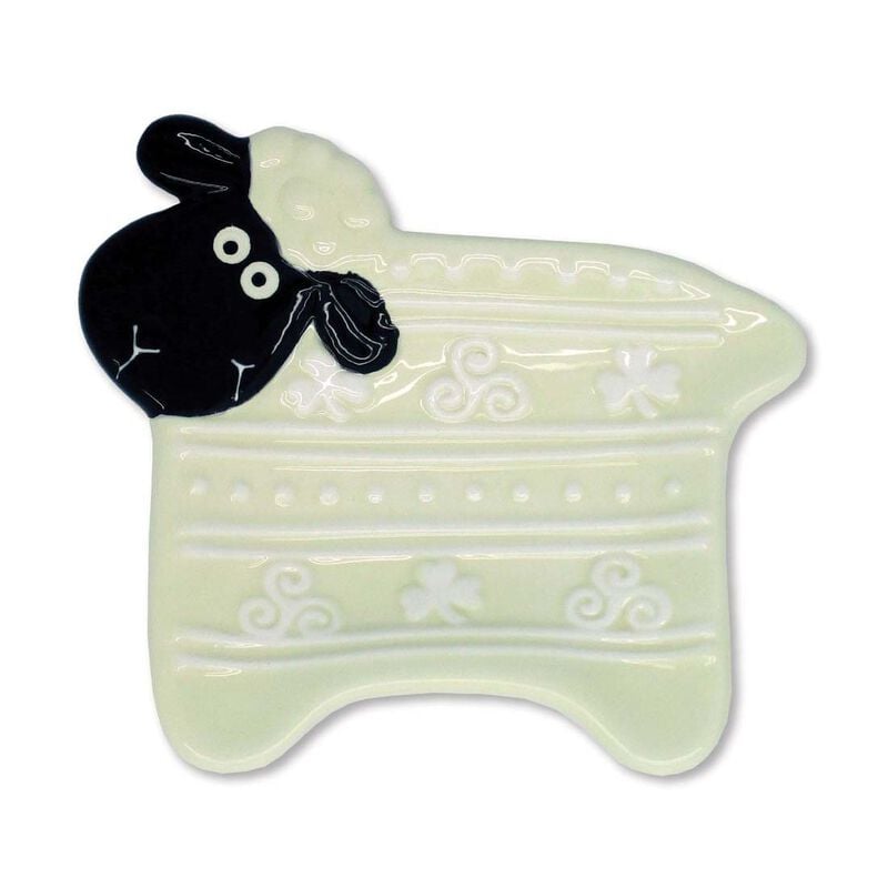 Ireland Woolly Ware Cute Smiling Ceramic Sheep Tea Bag Holder