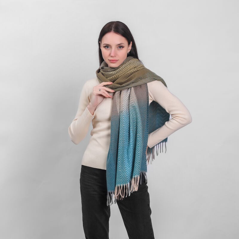 Celtic Ore Herringbone Frailed End Scarf