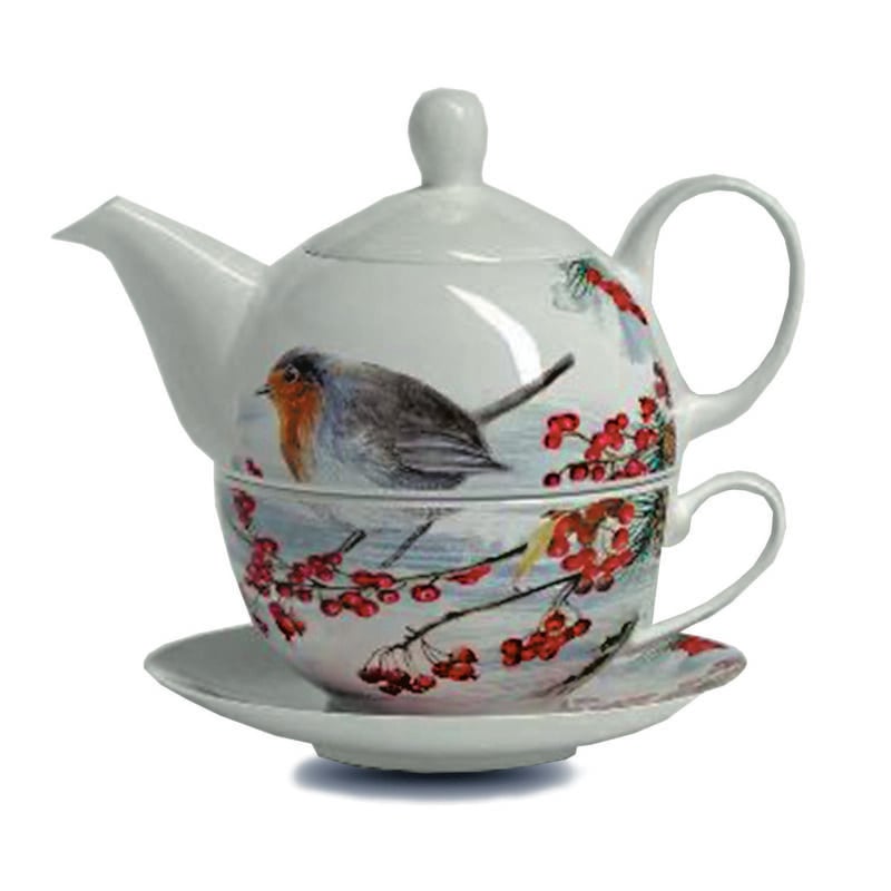 Newgrange Living Christmas Robin Mug & Tea Pot Set