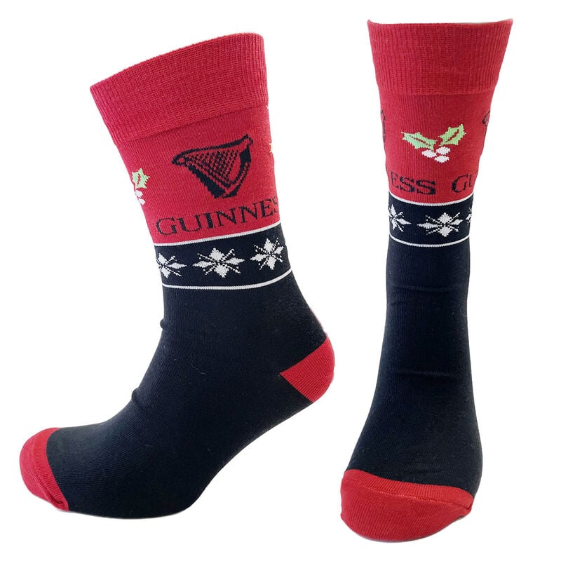 Guinness Harp Holly Socks Black and Red