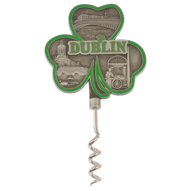 Dublin Shamrock Shaped Corkscrew With Landmark Design