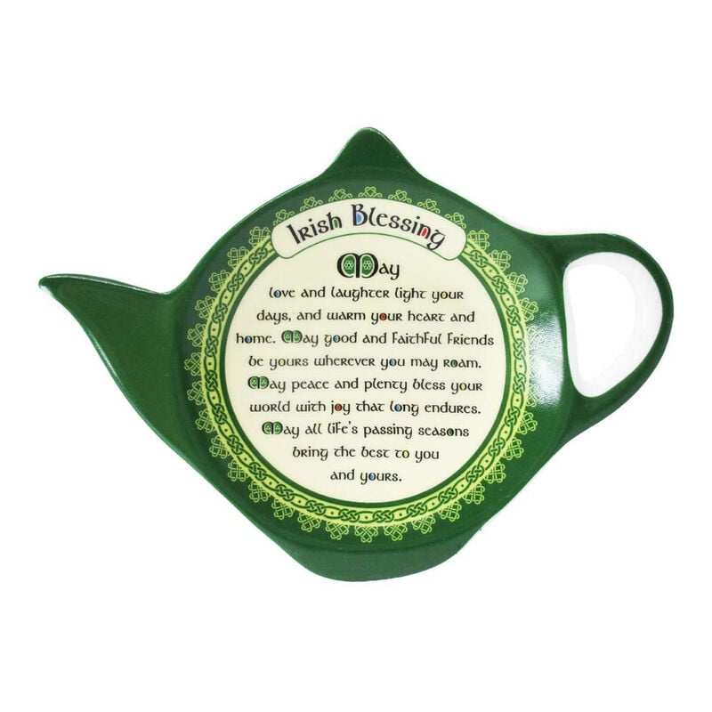 New Bone China Teabag Holder With Irish Blessing  8Cmx11Cm