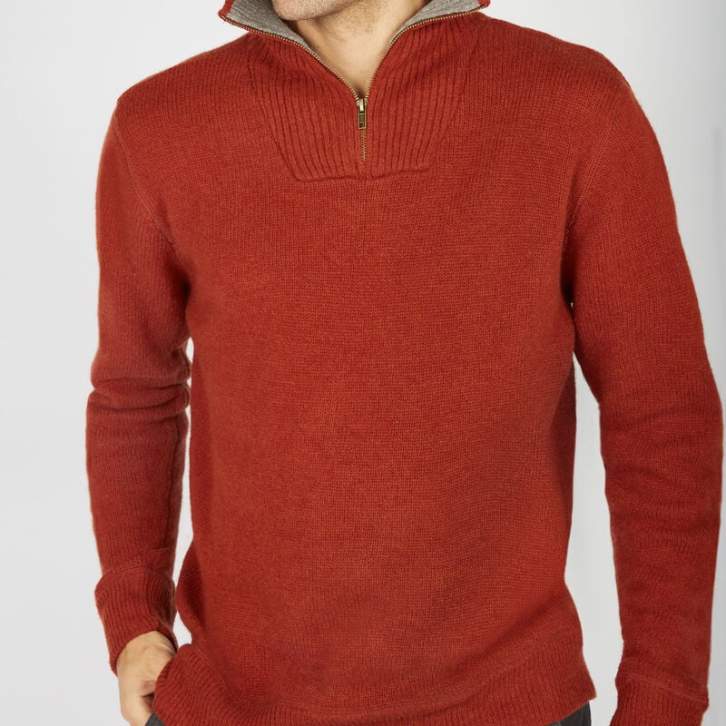 IrelandsEye Knitwear Half Zip Russet Sweater