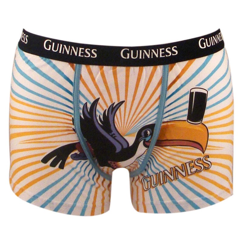 100% Cotton Guinness Toucan Design Boxers With Black Elastic Waist