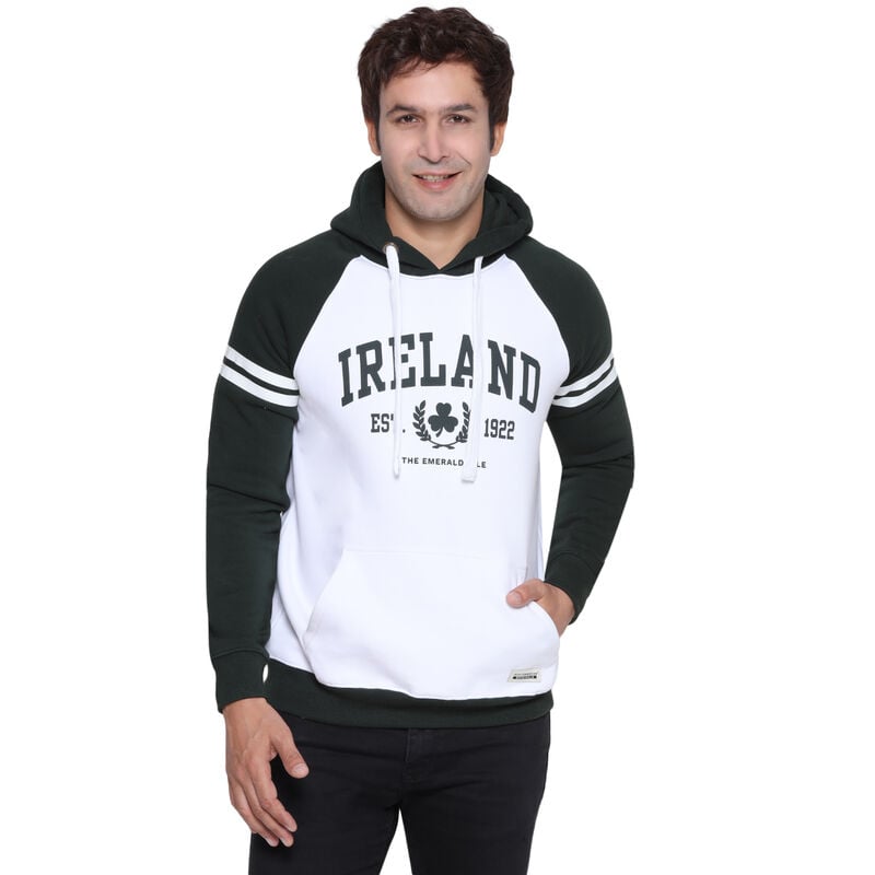 Ireland 1922 Unisex Raglan Hood- White & Forest Green