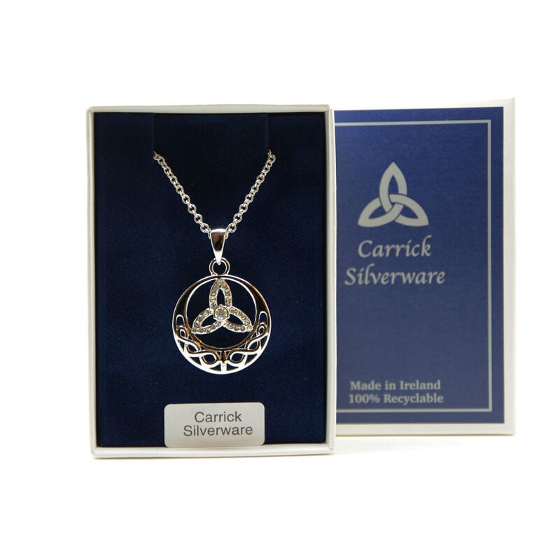 Silver Plated Carrick Silverware Newgrange Celtic Slider Pendant