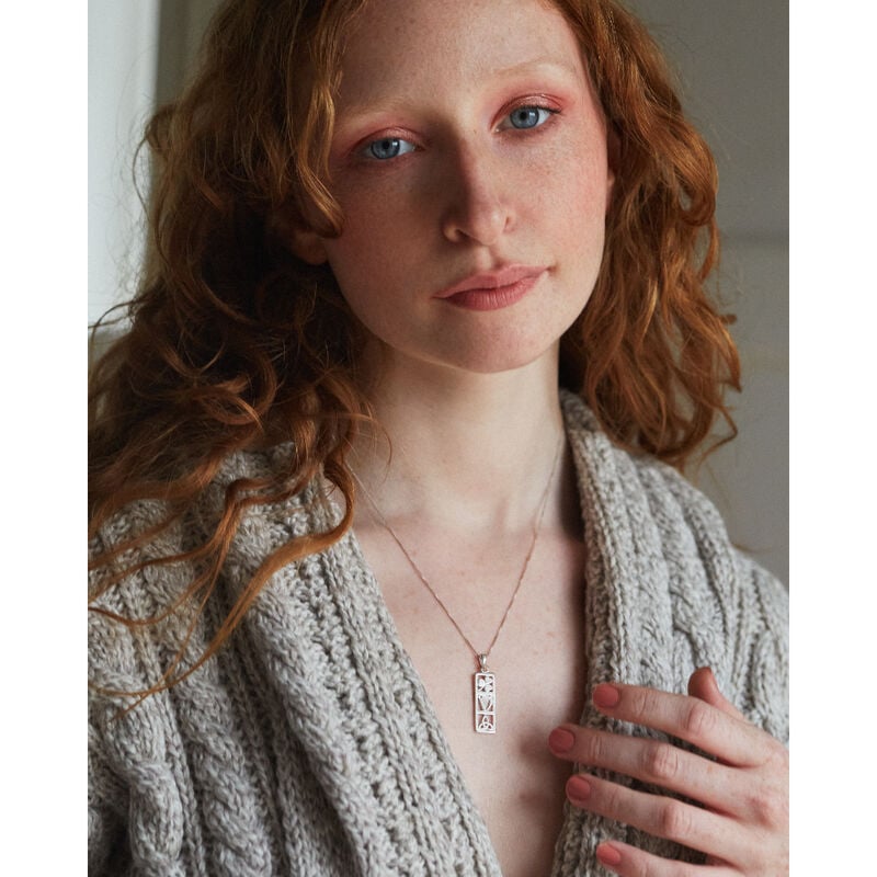 Irish Symbol Bar Pendant Sterling Silver