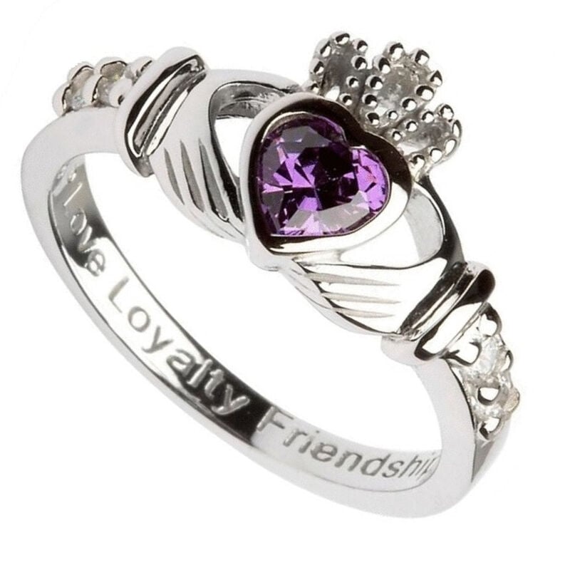 Shanore Claddagh July Ruby Birthstone Ring