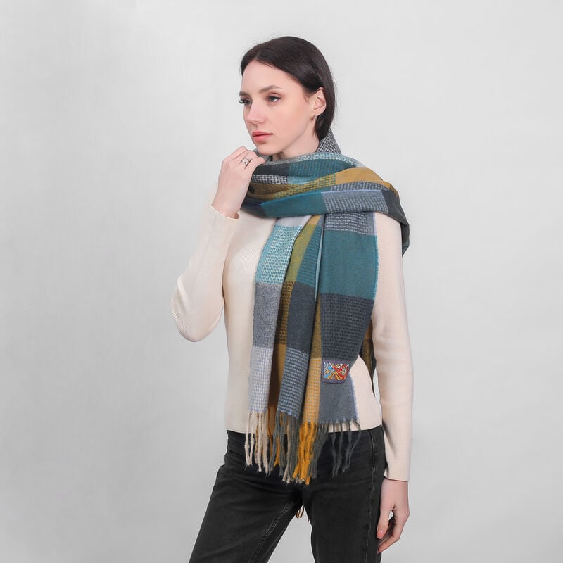 Celtic Ore Patchwork Frailed End Scarf