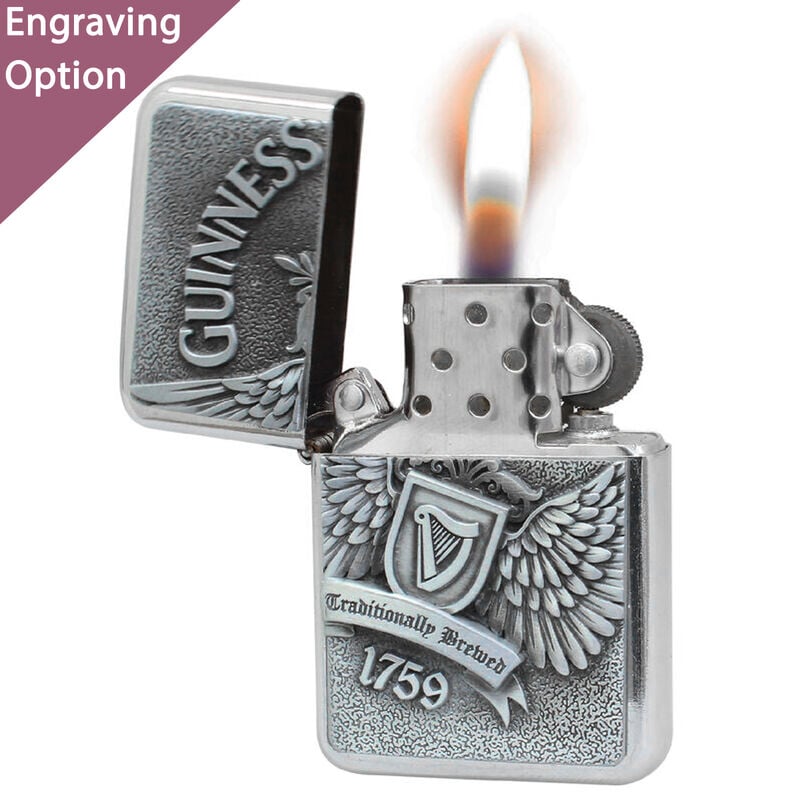 Guinness Wind-Proof Embossed Wings Oil Lighter