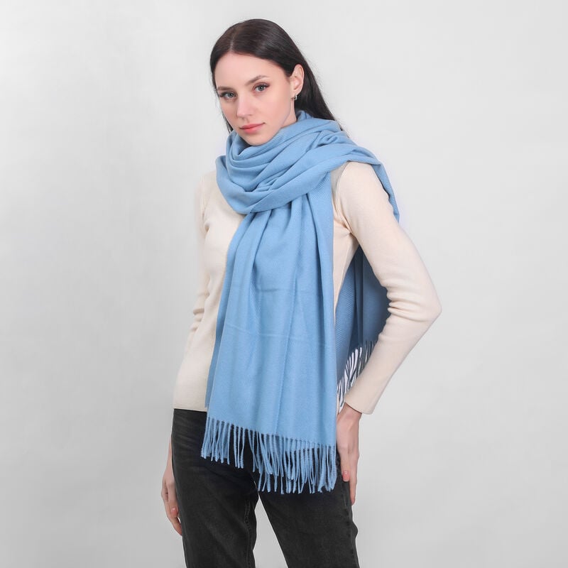 Celtic Ore Supersoft Herringbone Blue Scarf