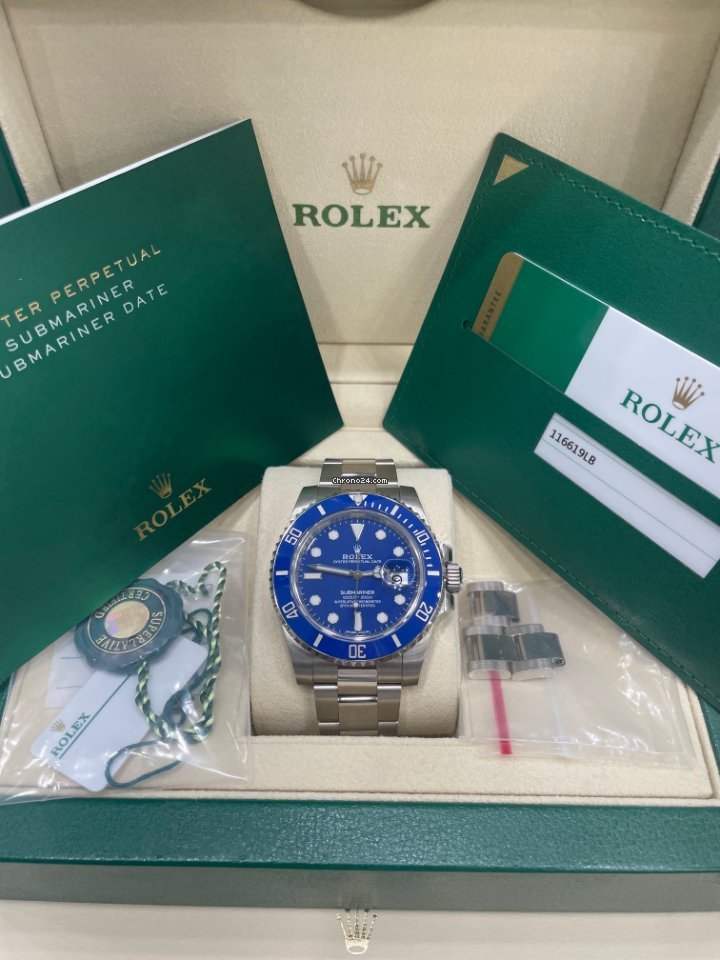 Rolex Submariner Date Smurf White Gold 40mm Blue Ceramic 116619LB