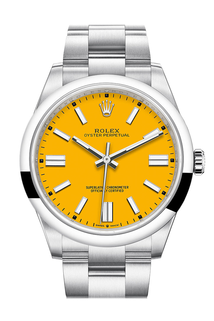 Oyster Perpetual 41 Yellow Dial Oyster Bracelet Watch 124300