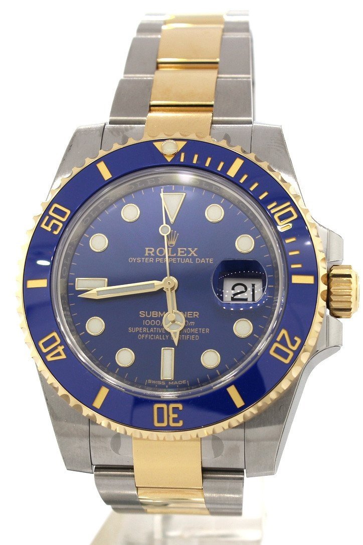 Rolex Submariner Date 40 Blue Dial Gold and Steel Watch 116613LB 116613