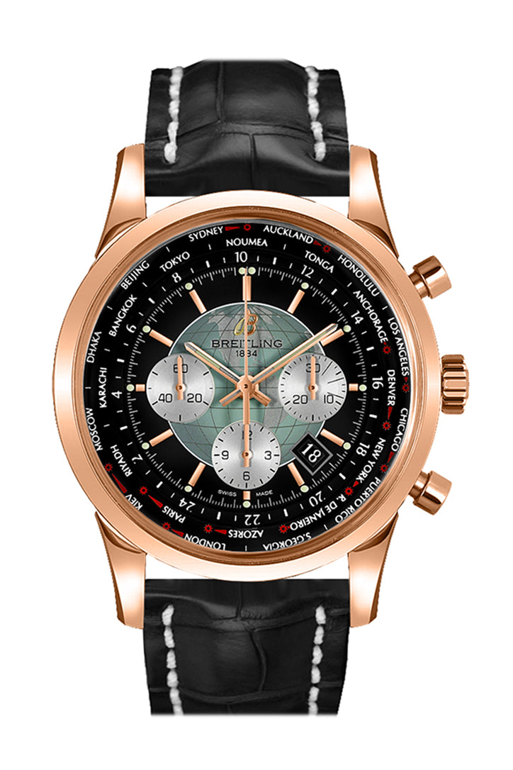 Breitling Transocean Unitime RG BLACK CROC RB0510U4 BB63