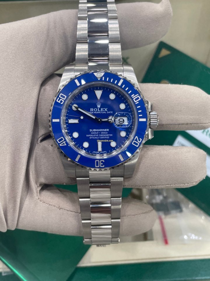 Rolex Submariner Date Smurf White Gold 40mm Blue Ceramic 116619LB
