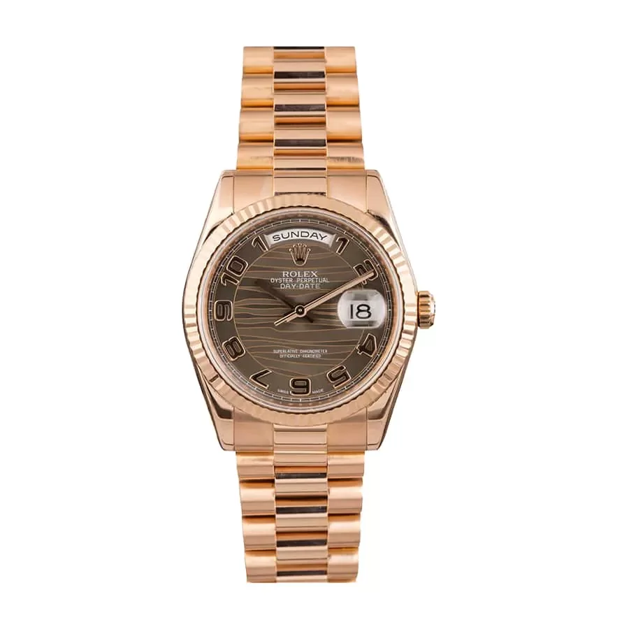 Rolex Day-Date II 218235-0035 Rose Gold Wave Dial Replica