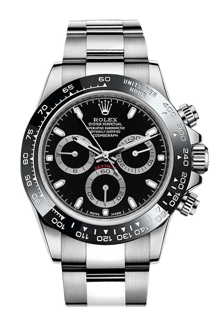 Rolex Daytona 40 Black Dial Stainless Steel Oyster Men's Watch 116500LN 116500