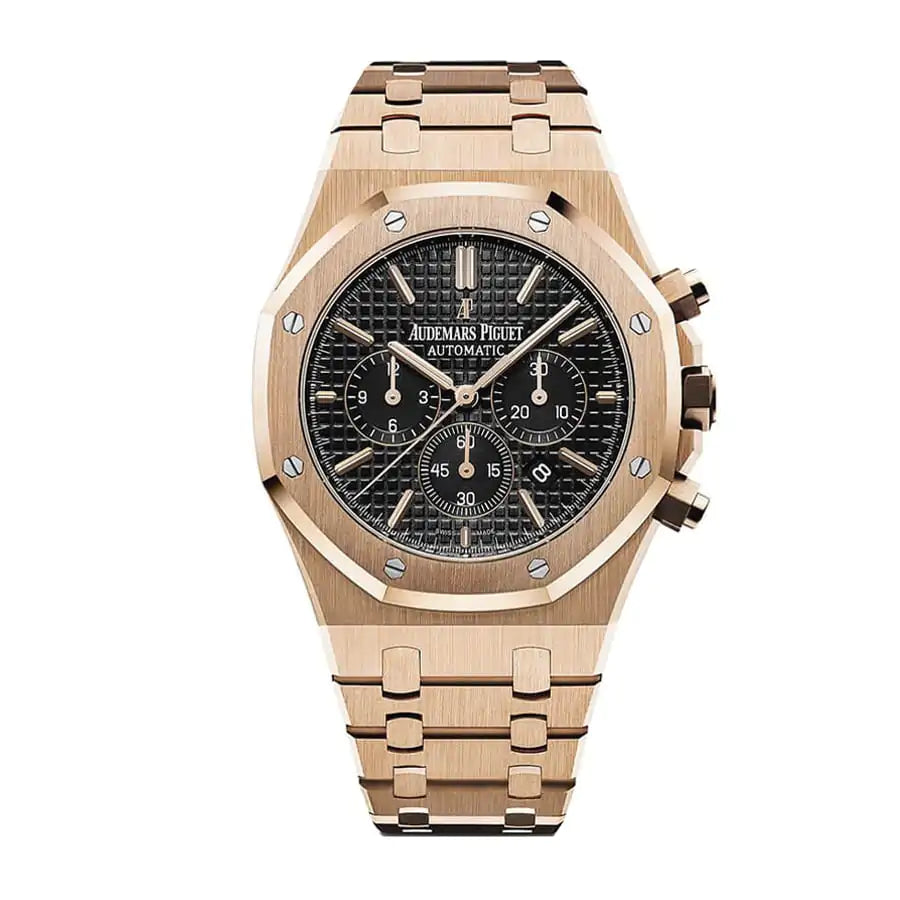Audemars Piguet Royal Oak Chronograph  41MM Rose Gold Bracelet – Black Dial