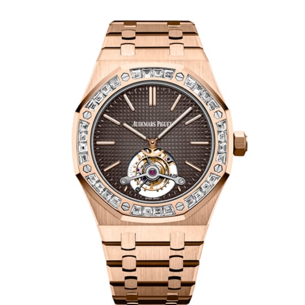 Audemars Piguet Royal Oak Tourbillon Extra-Thin 18K Pink Gold & Diamonds Men's Watch