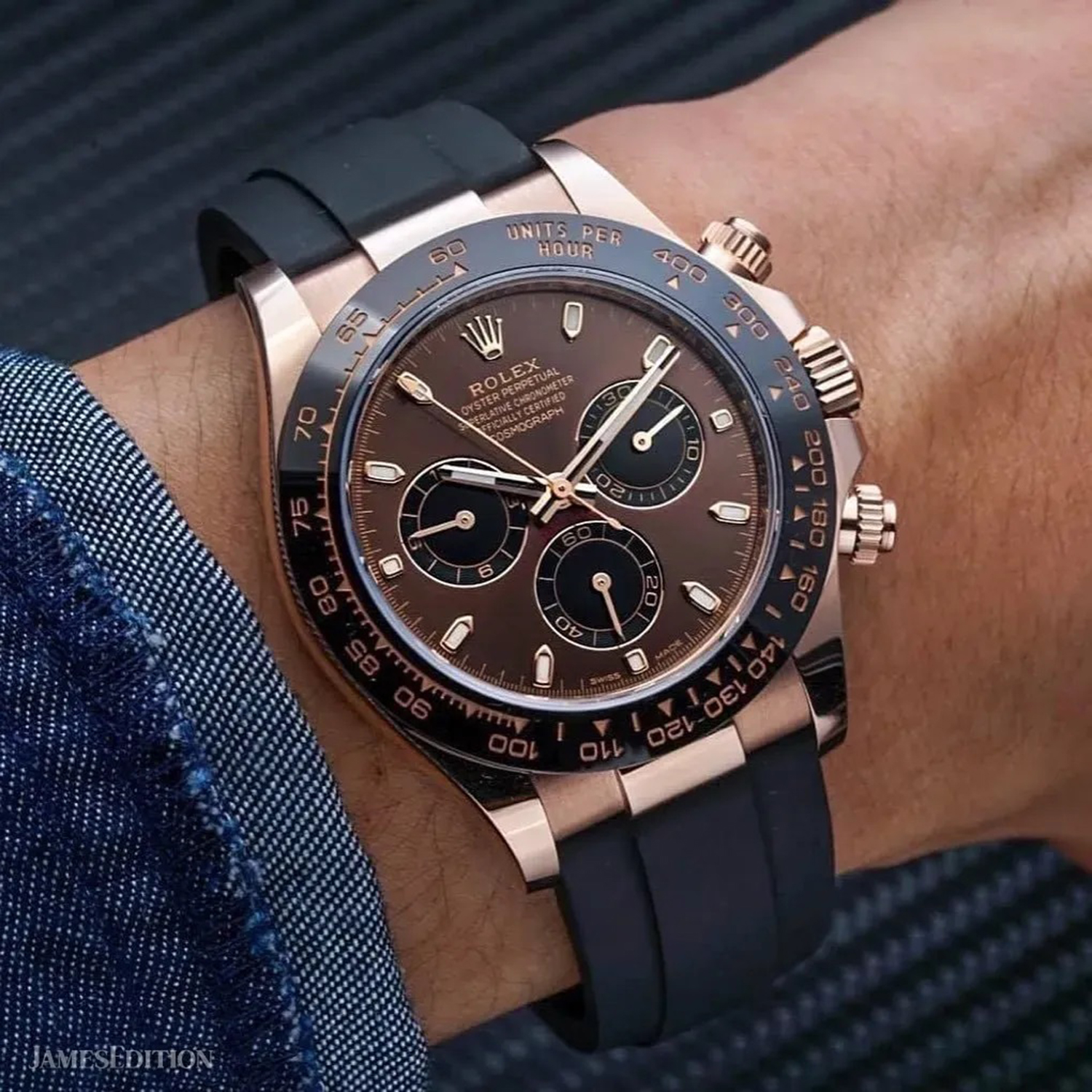 Rolex Cosmograph Daytona Everose Gold Oysterflex M116515LN-0041