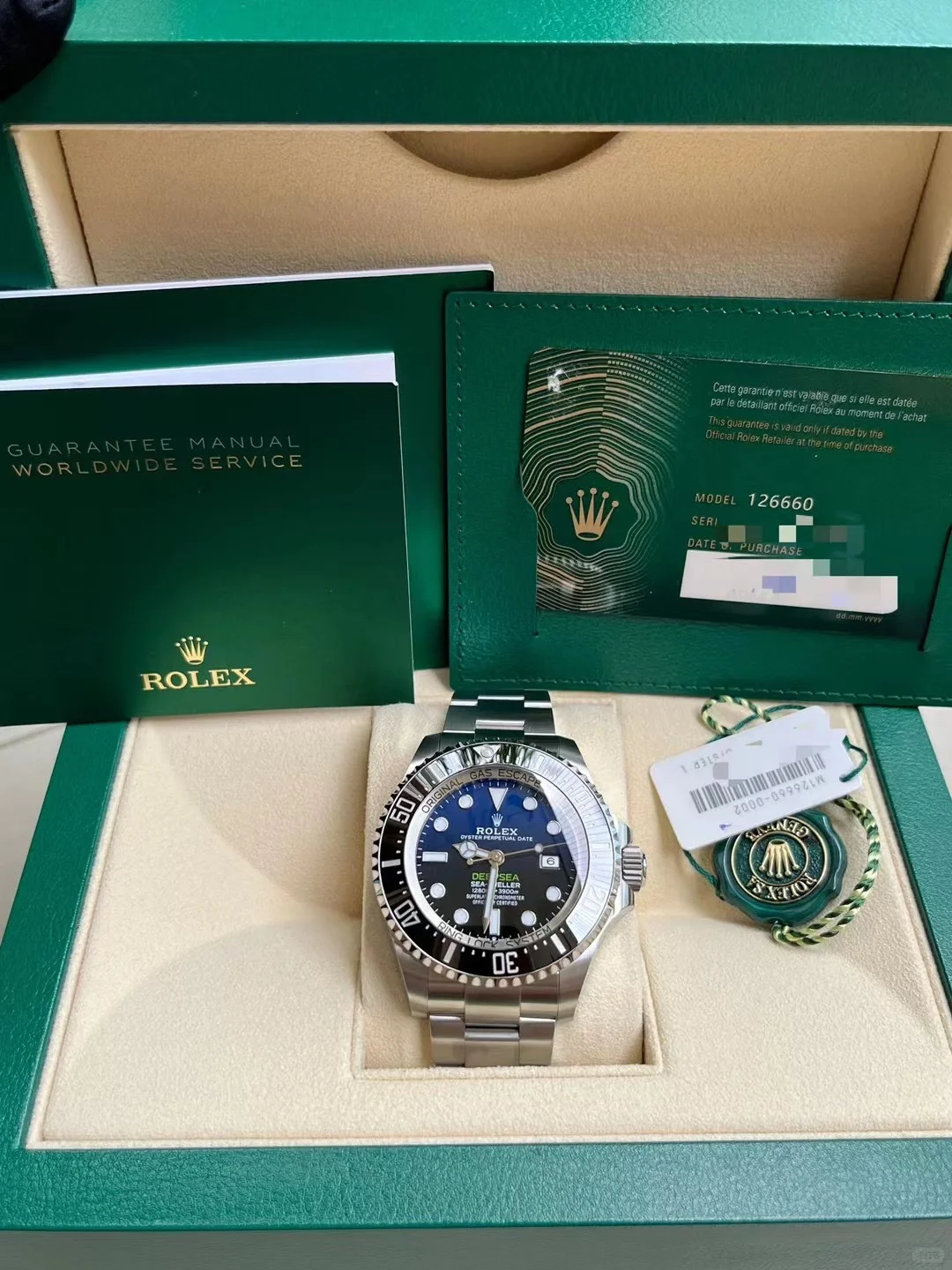Rolex Sea Dweller Deepsea 44 Deep Blue Dial Stainless Steel Men's Watch 116660
