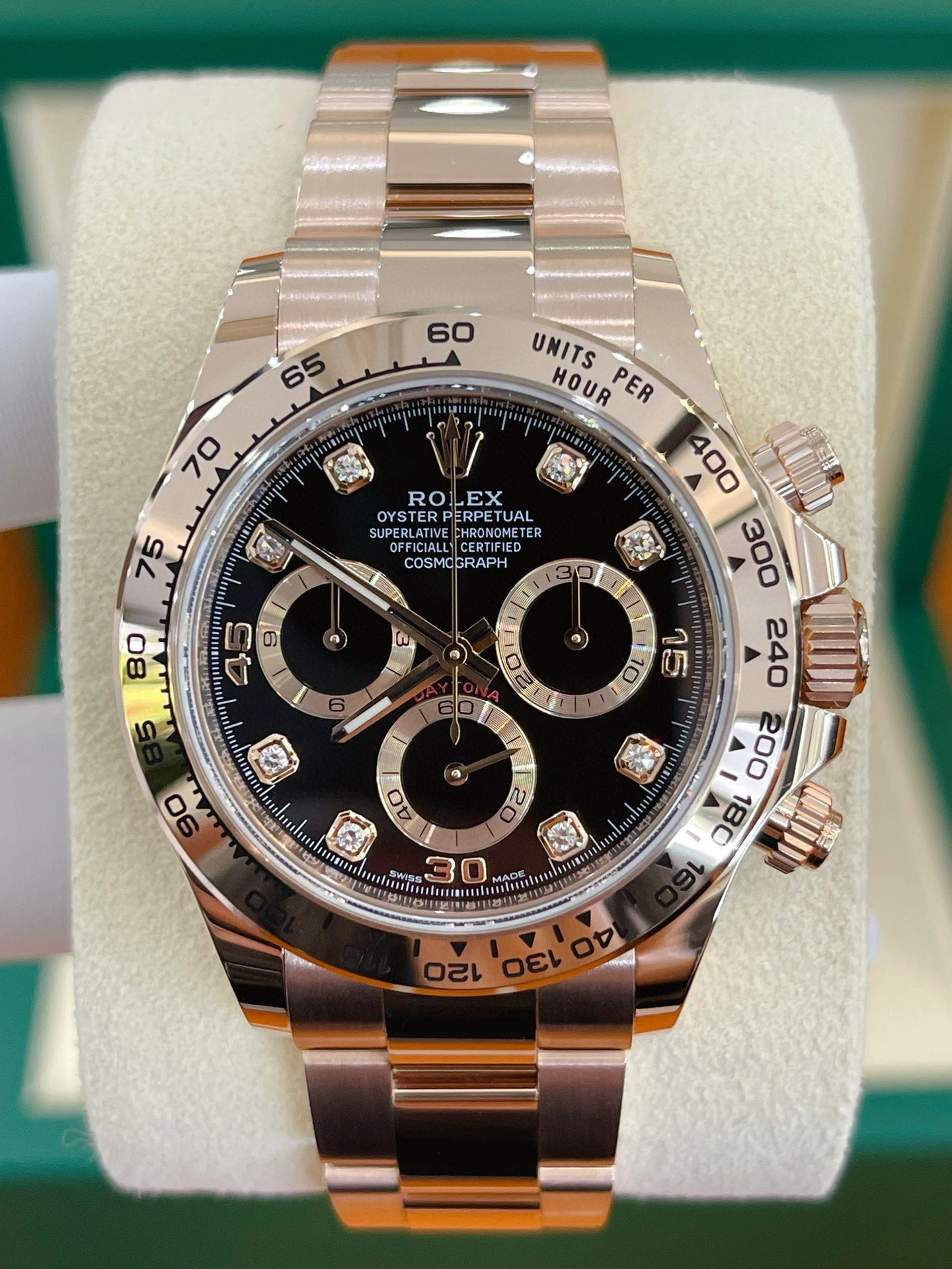 Rolex Daytona Rose Gold Black diamond set Dial Bracelet 116505