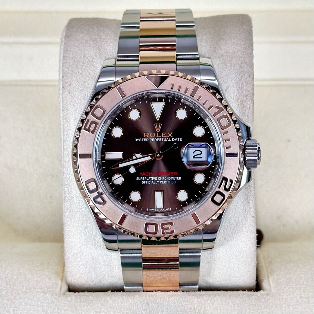 Rolex Yacht-Master 40 Chocolate Dial Rose Gold Mens Watch 116621