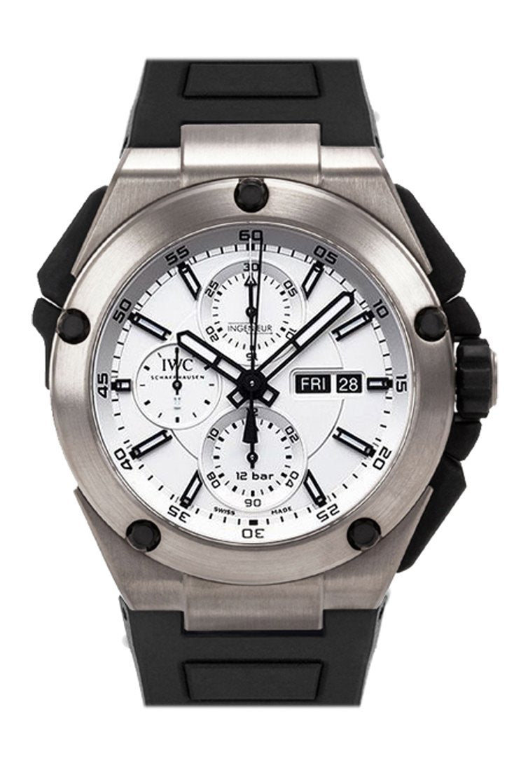 IWC Ingenieur Double Silver Dial Rubber Strap Automatic 45mm Men's Watch IW386501