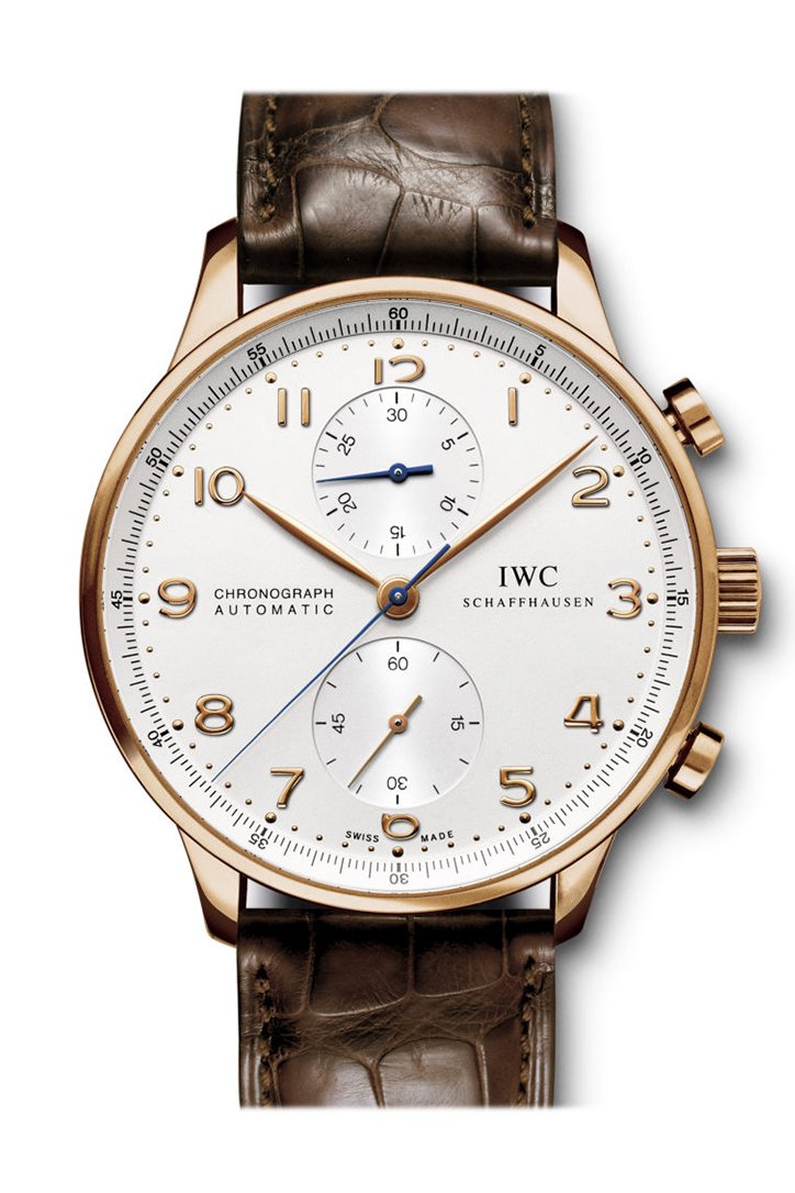 IWC Portuguese Silver Dial Rose Gold Leather Automatic Men's Watch IW371480