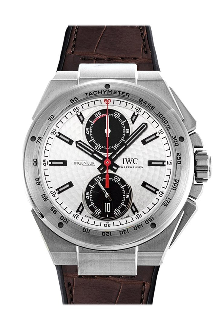 IWC Ingenieur Silver Dial Chrono Leather Strap Automatic 45mm Men's  Watch IW378505