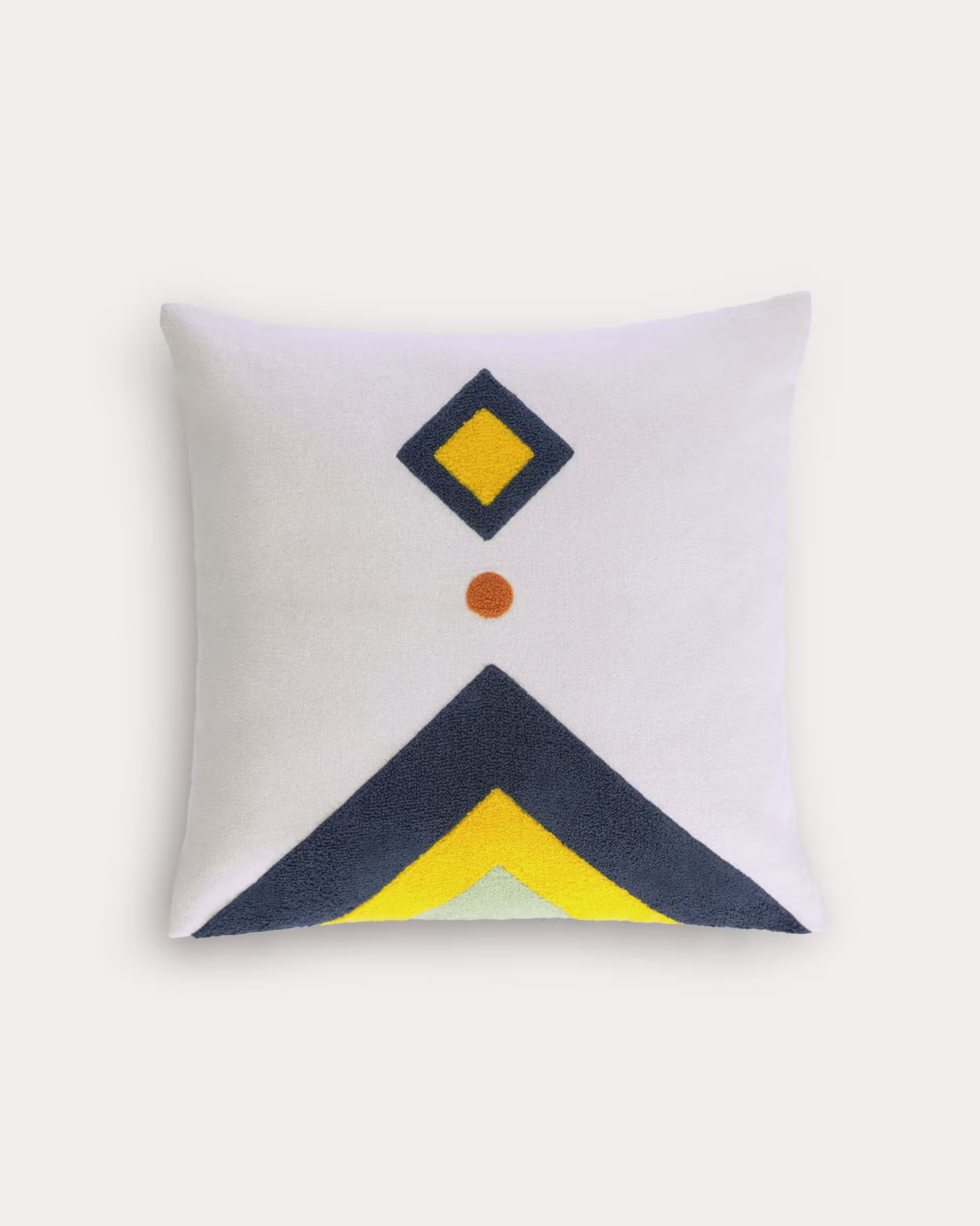 Funda cojín Itri 100% algodón blanco y rombos multicolor 45 x 45 cm