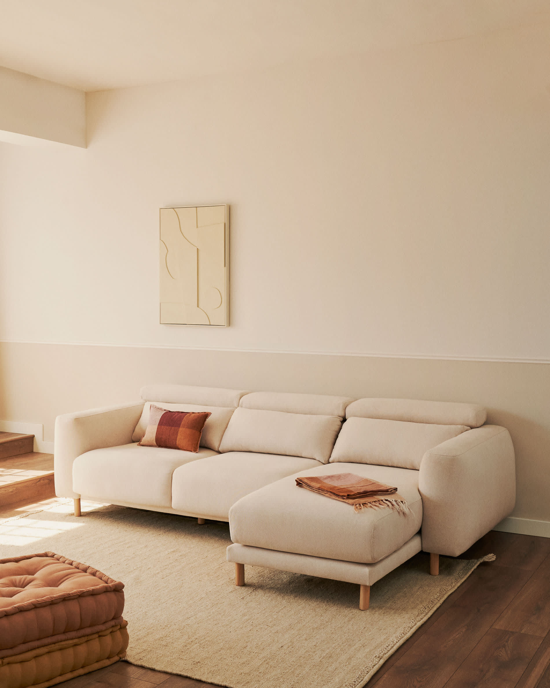 Sofá Singa 3 plazas con chaise longue derecho blanco 296 cm