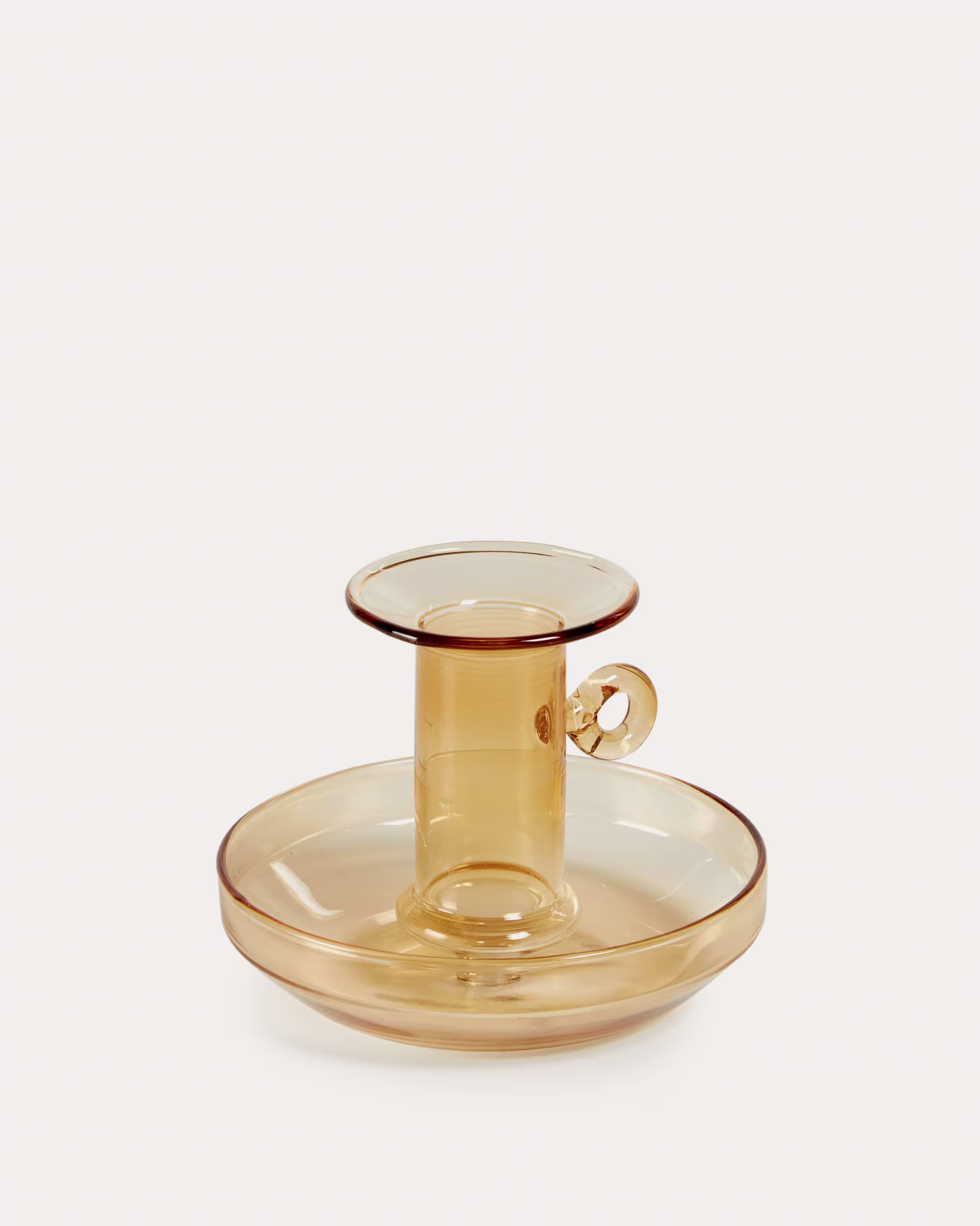 Candelabro grande Yumalay de vidrio naranja