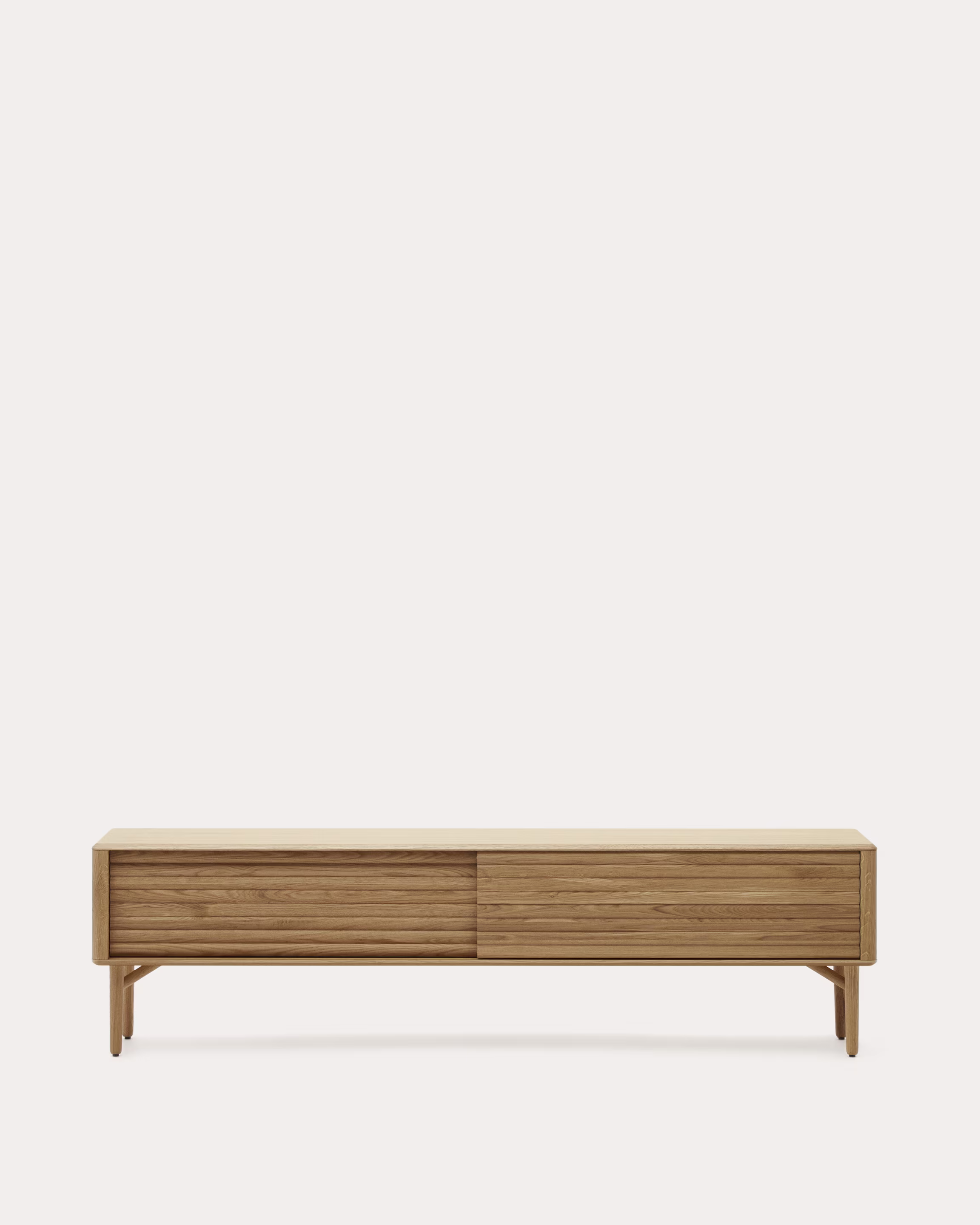 Mueble TV Lenon 2 puertas de madera maciza y chapa de roble 200 x 57 cm FSC MIX Credit