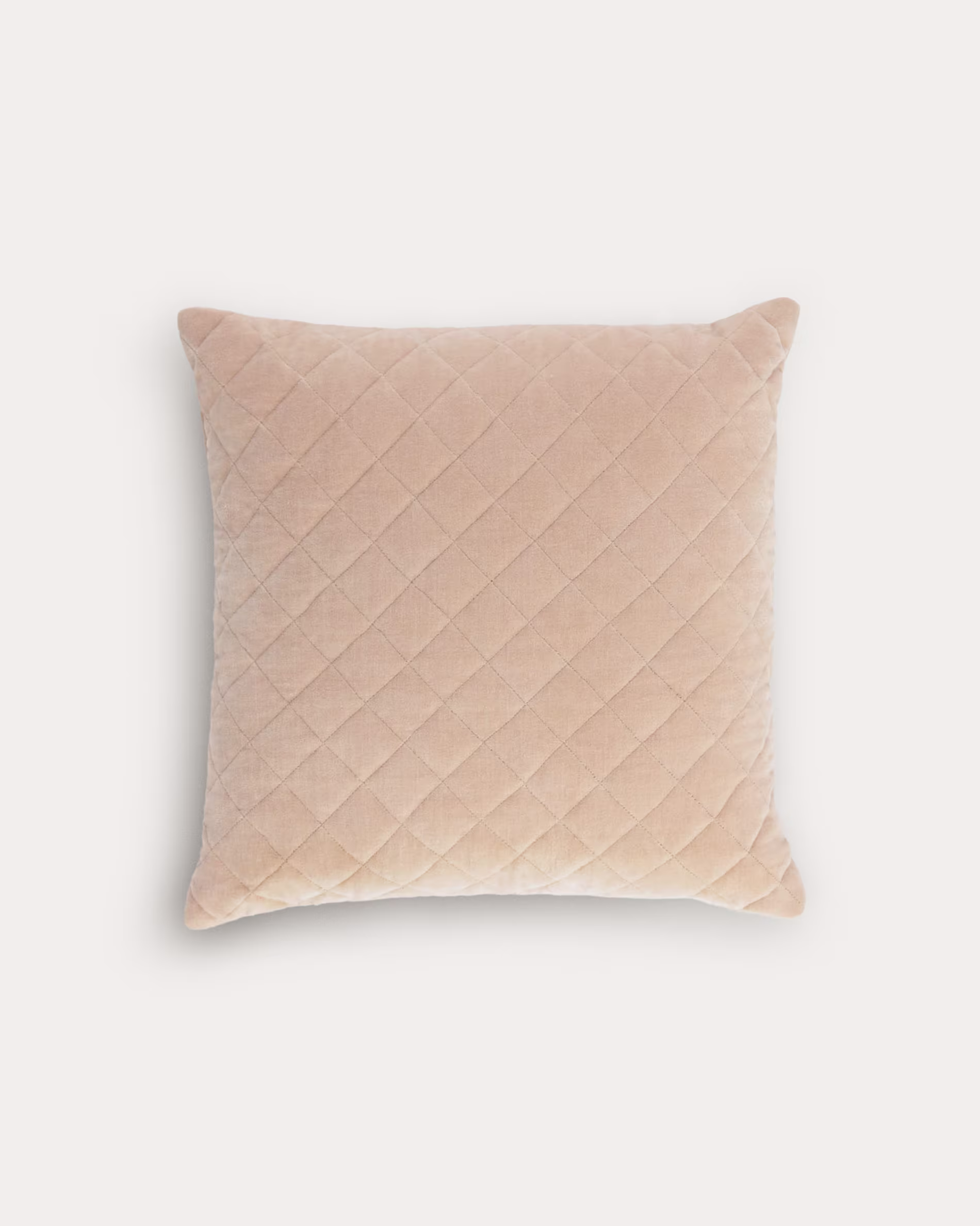 Funda cojín Carmin 100% algodón terciopelo con rombos rosa 45 x 45 cm