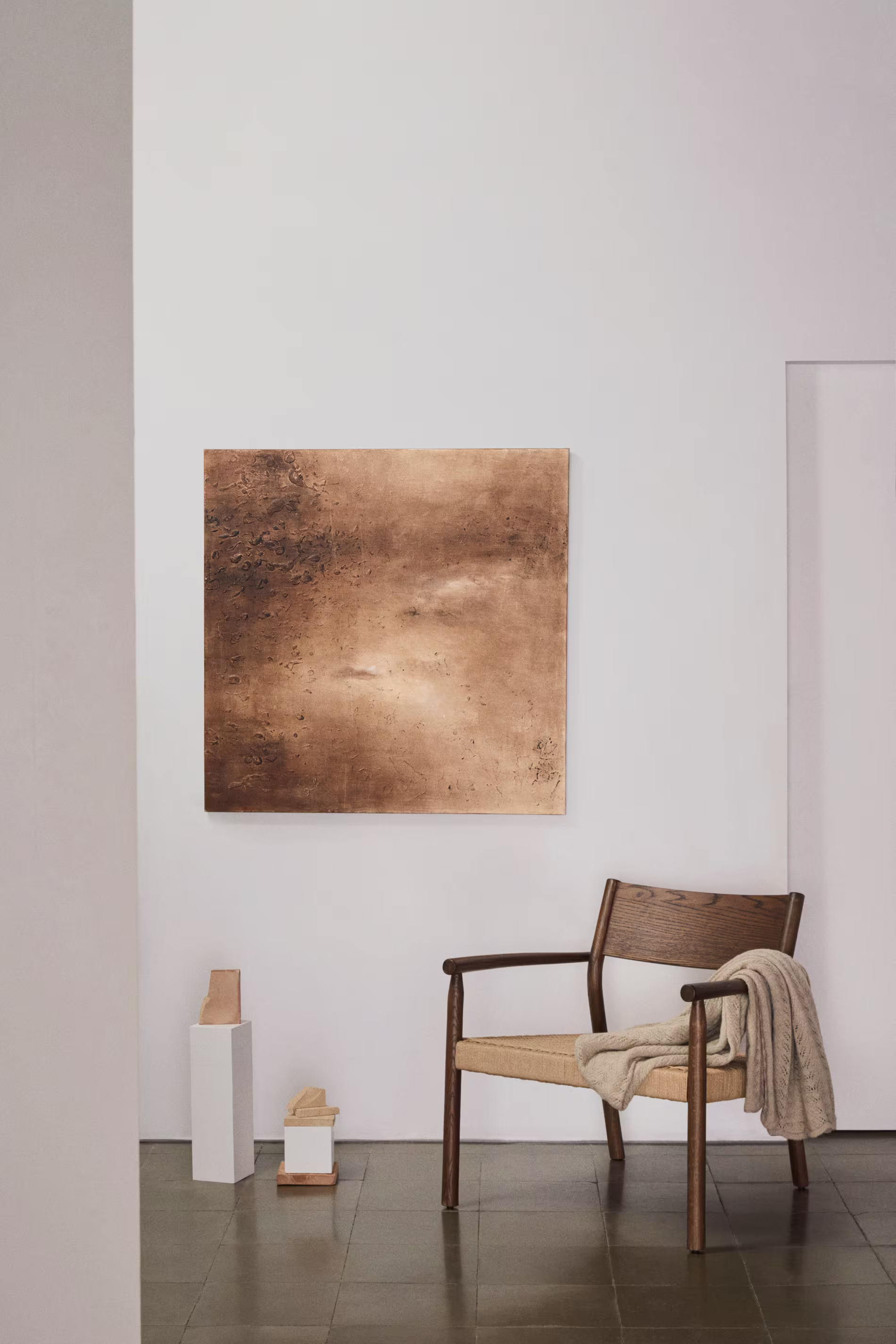 Cuadro abstracto Sabira cobre oxidado 100 x 100 cm