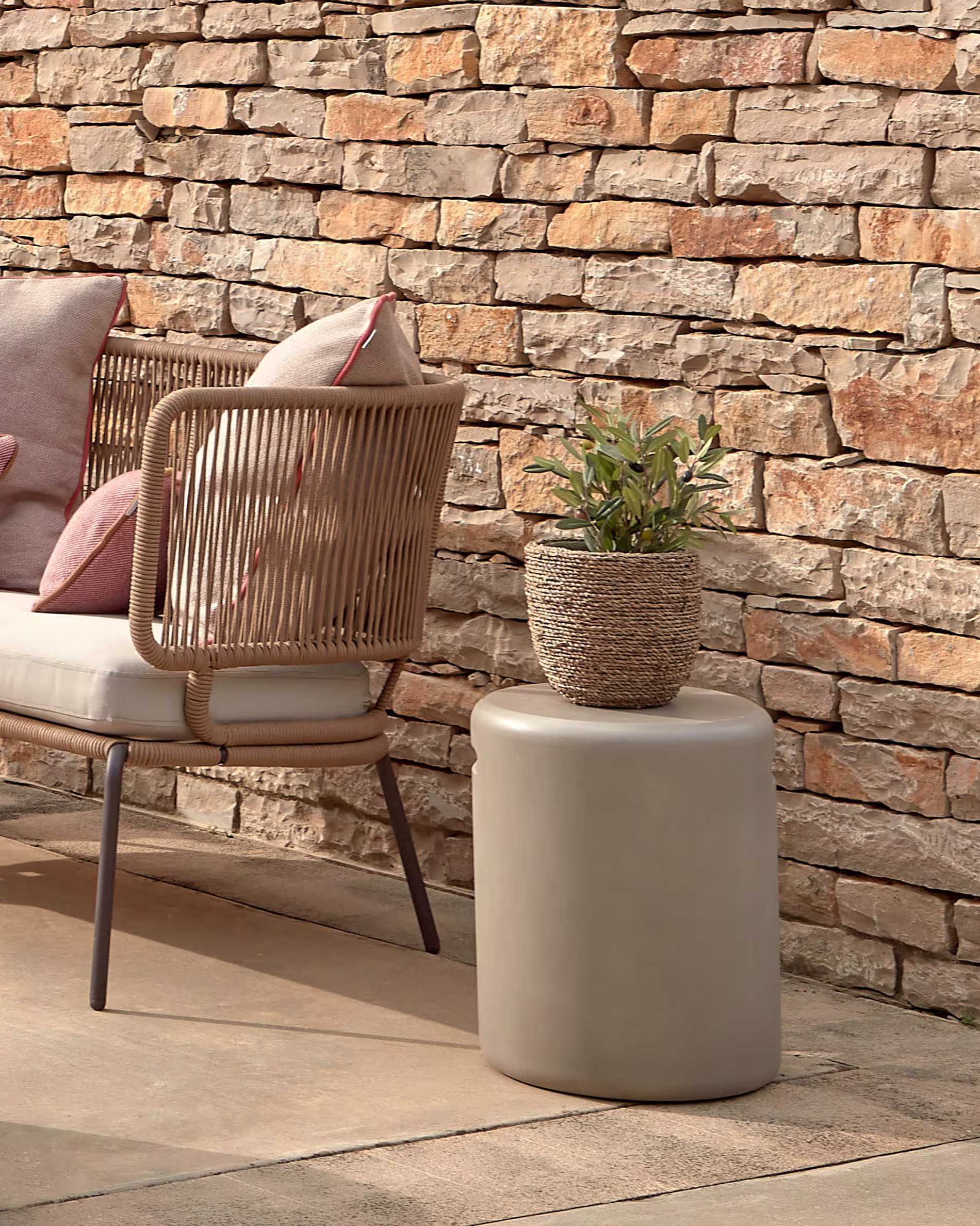 Reposapiés de exterior Taimi de cemento Ø 35 cm