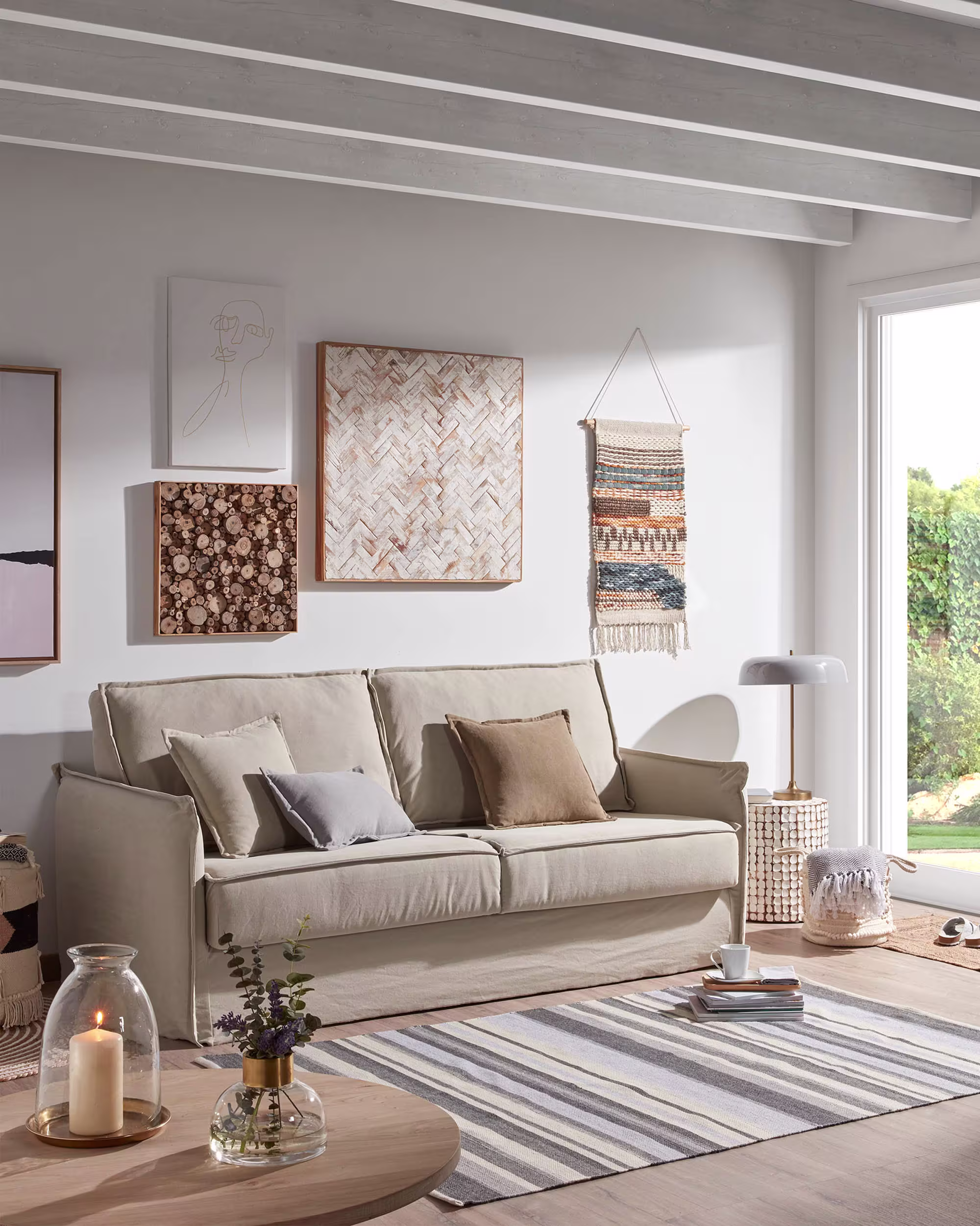 Sofá cama Samsa 2 plazas visco beige 160 cm