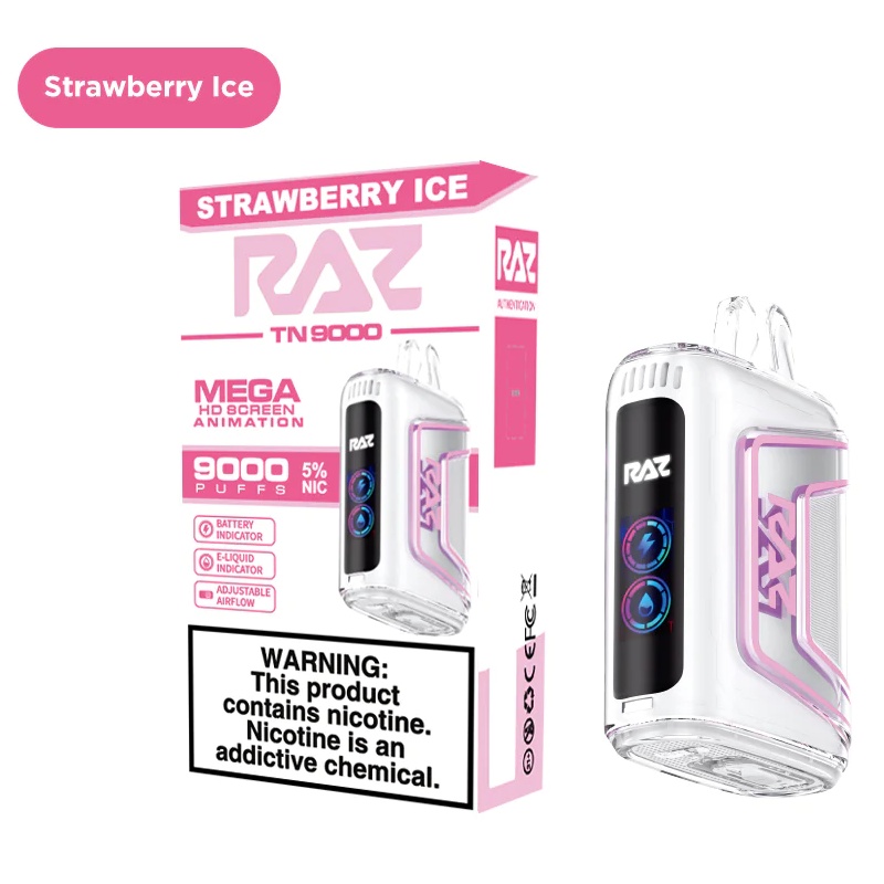 Strawberry Ice RAZ TN9000 Disposable - raz vape