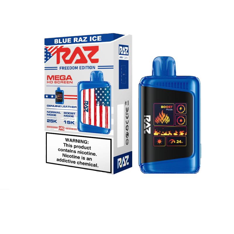 Blue Razz Ice flavor RAZ Vape DC25000 Freedom Edition 16ml - 25000puffs ...