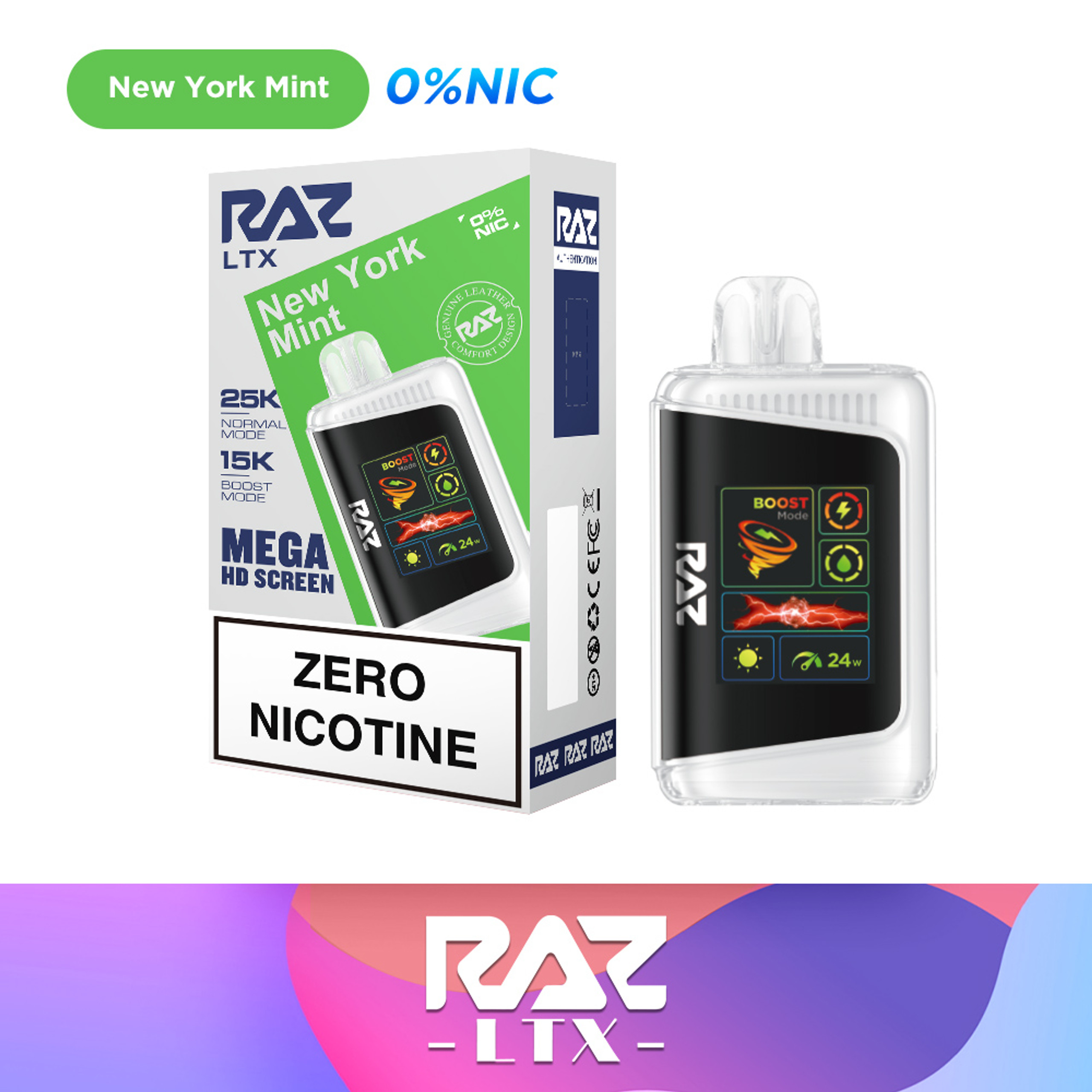 Raz Zero Nicotine Vapes Flavors-New Raz TN9000-More Pure More Natural